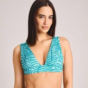 NWOT Vitamin A Longline Plunge Bikini Top in Jade Print Size 2XL